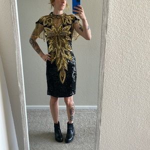 One of a kind, vintage, beaded and sequin dress